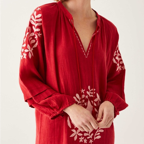 Mersea Linen Palermo Embroidered Maxi  Dress - Picture 2 of 13